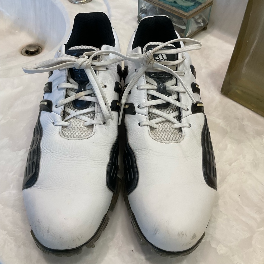 Adidas Grip Zone Golf Shoes, Men’s Size 12, Leather, Black & White - Picture 13 of 13